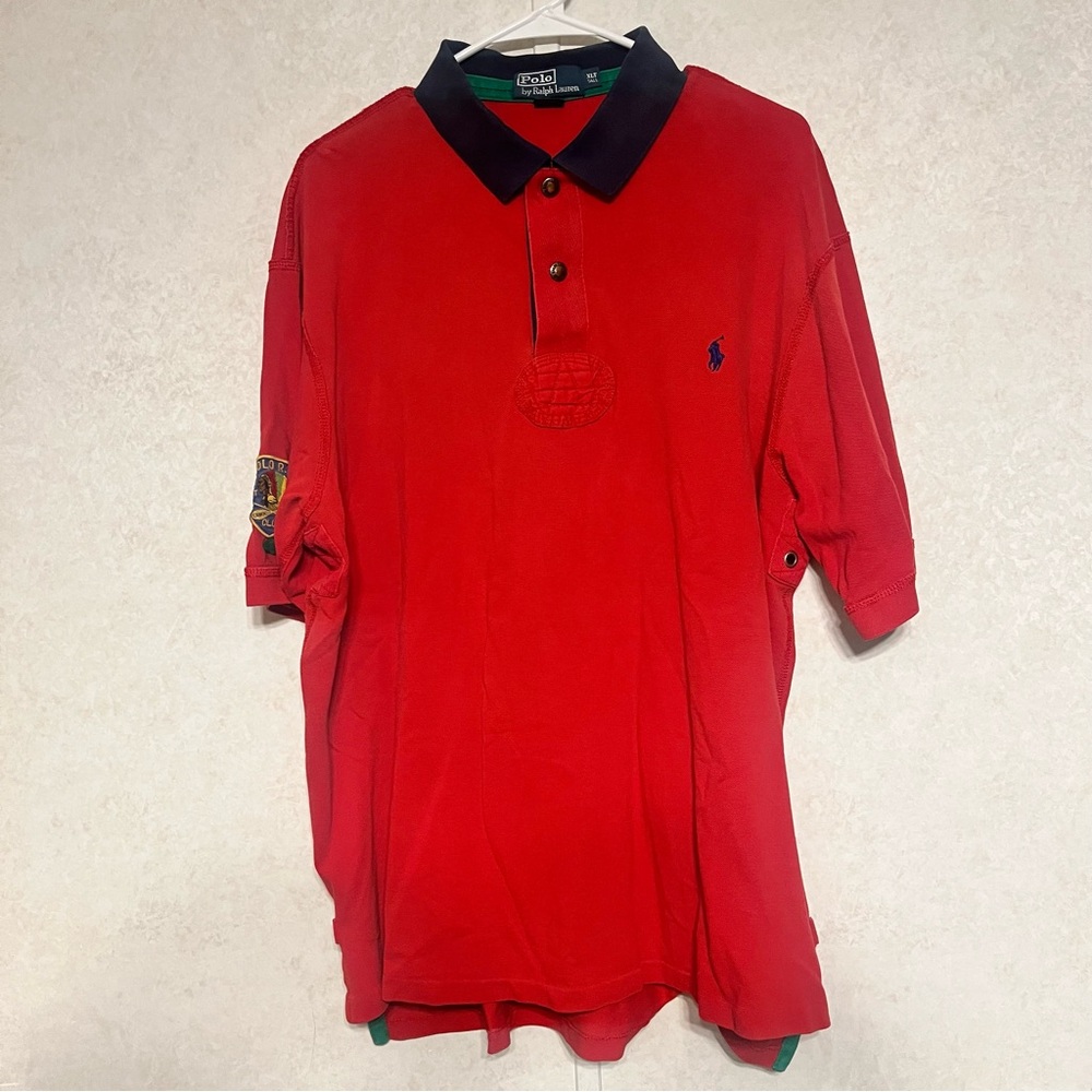Ralph Lauren‎ Red Polo Shirt with Blue Collar